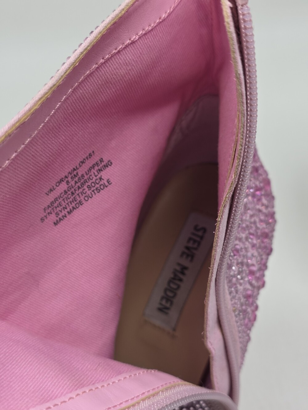 Steve Madden Pink Valora Bootie Rhinestone Sparkle Heels Women's Size 8.5 - Picture 12 of 12